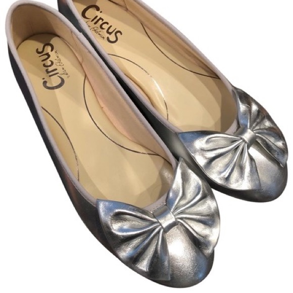 Circus by Sam Edelman Shoes - Circus by Sam Edelman Silver Bow Flats